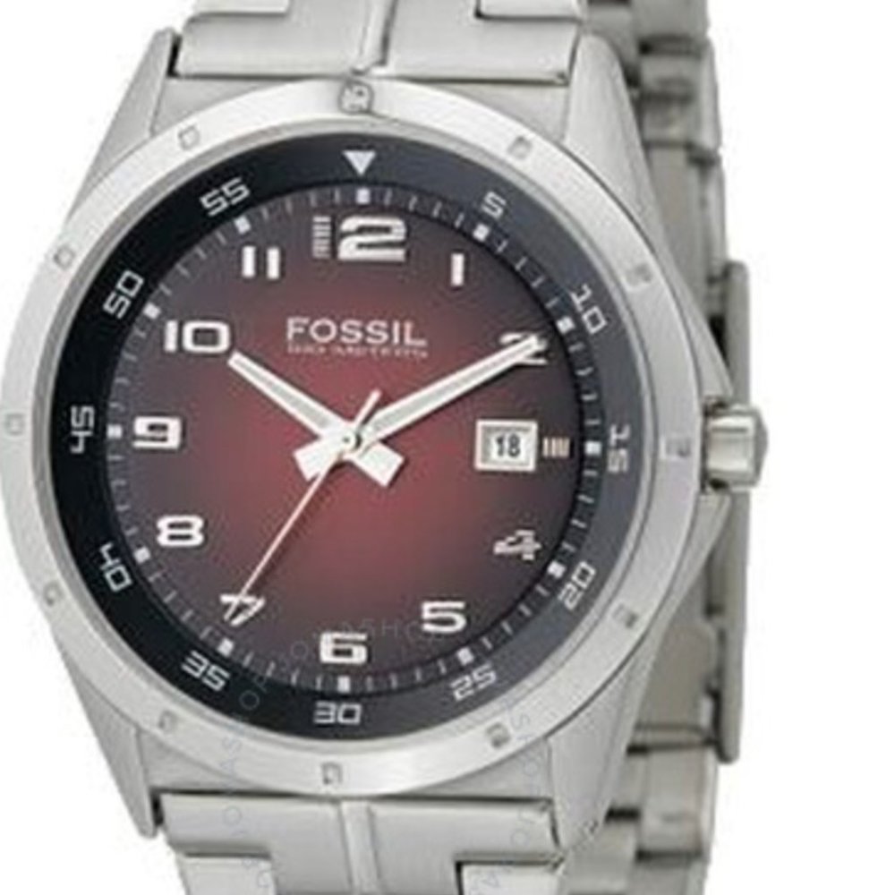 FOSSIL Degrade Stainless Steel Red Dial Men's Watch